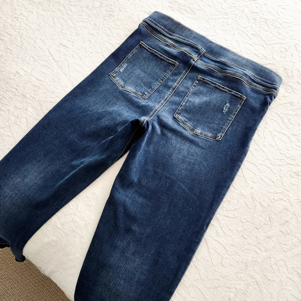 SPANX Distressed Ankle High Waist Sculpting Pull-On Jeans, Size XL
